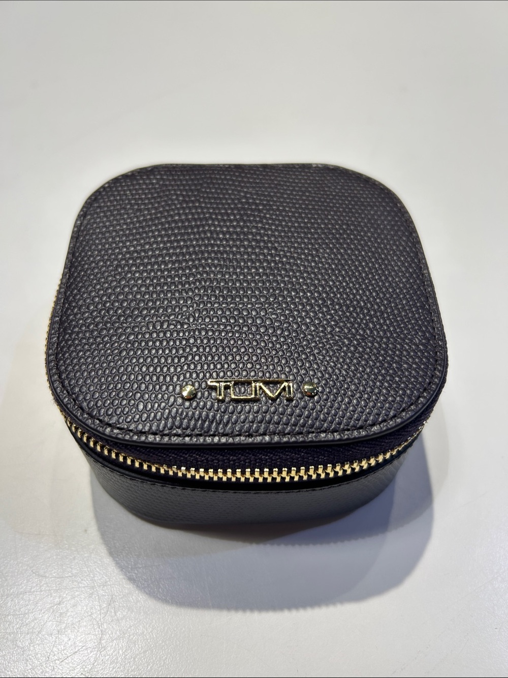 TUMI BlackBerry Leather Travel Jewelry Case